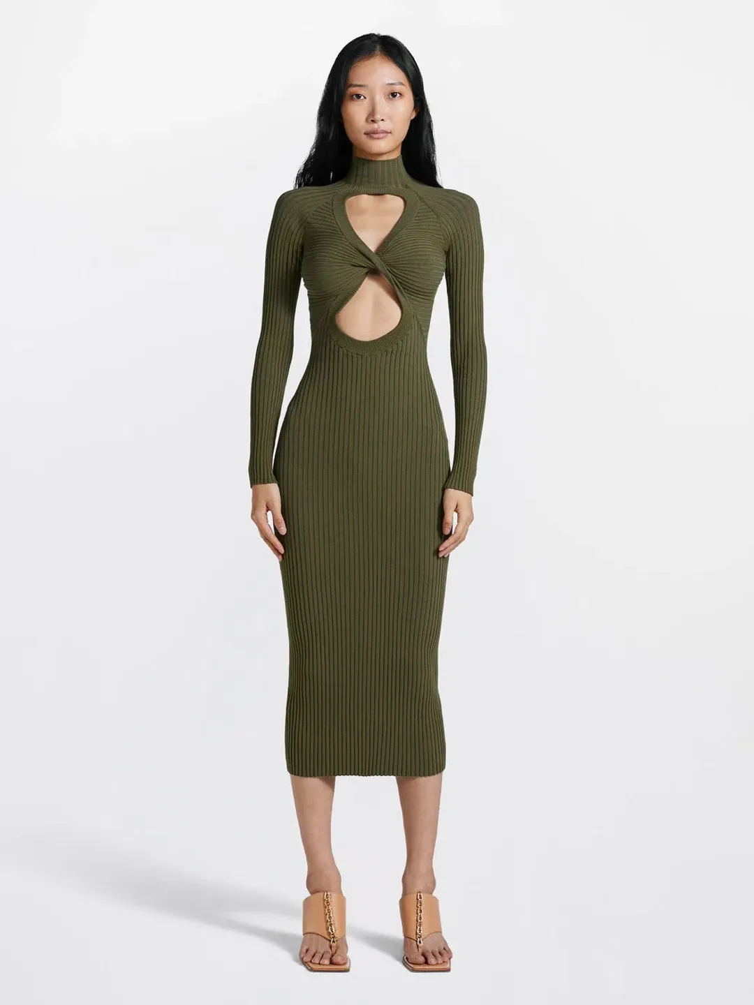 Dion Lee Figure 8 Reversible Dress Green Size S/AU 8 for rent on The Volte - main image