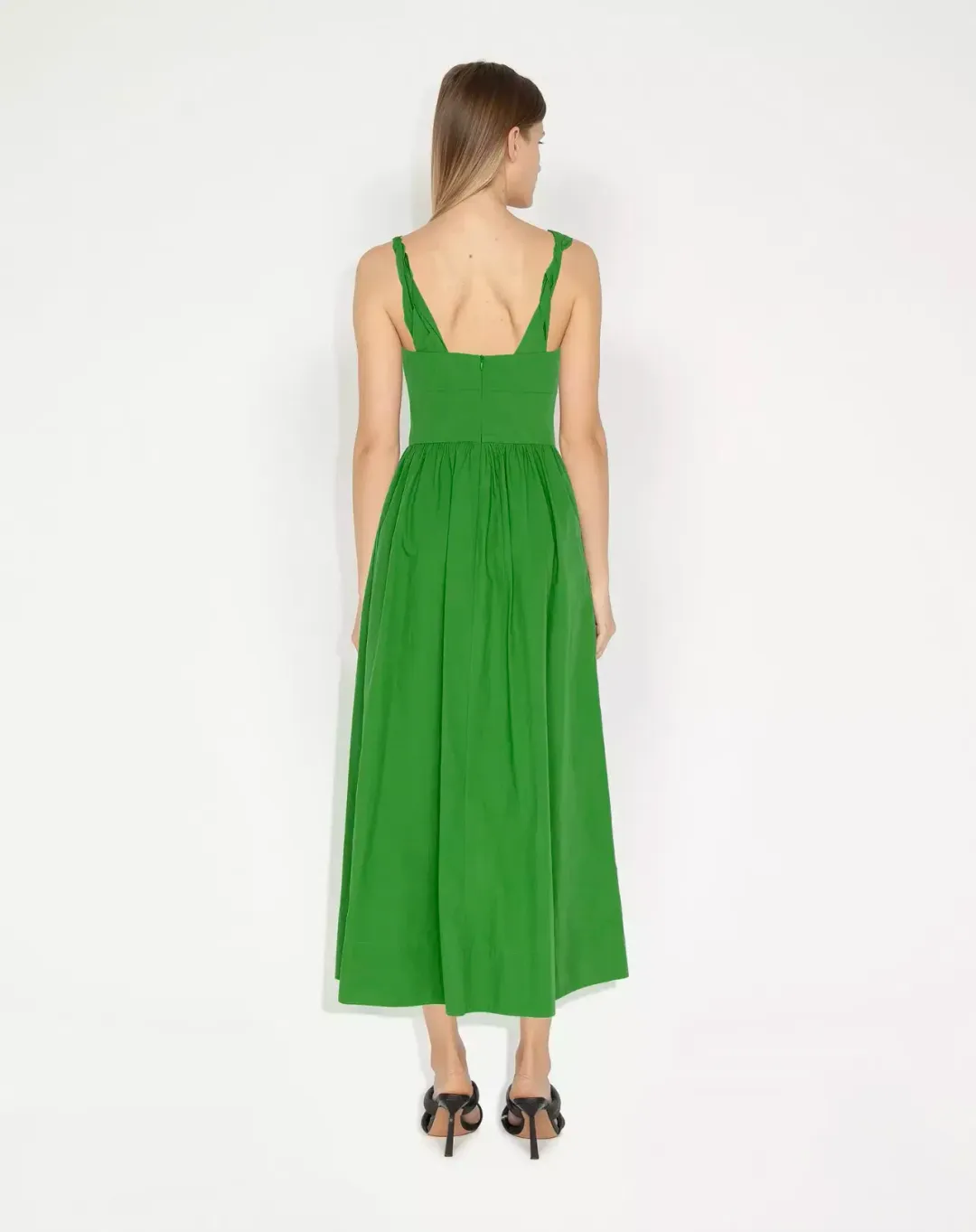 Cue Cotton Twist Strap Dress Green Size 6 for rent on The Volte - main image