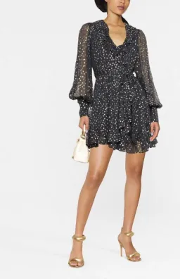 Zimmermann Lurex Wrap Mini Dress Navy Size 3/Au14  for rent on The Volte - image 2