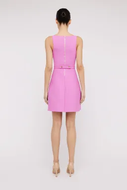 Scanlan Theodore Crepe Knit Bow Belt Dress Pink Size Small/Au 8  for rent on The Volte - image 3