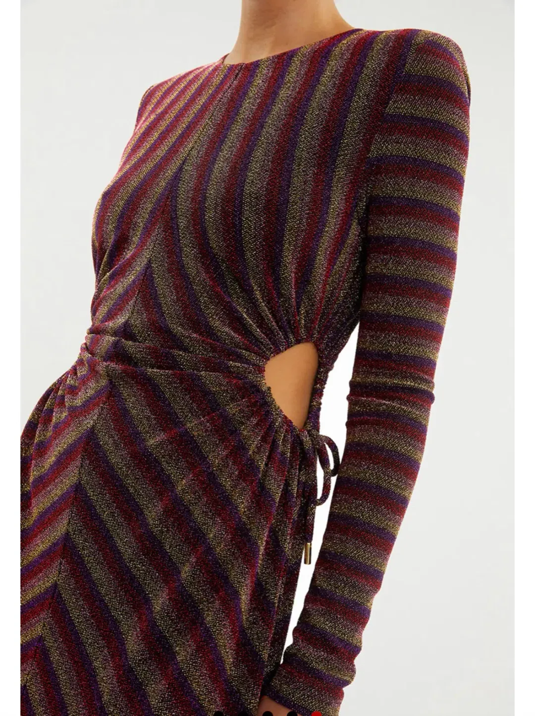 Rebecca Vallance Aisha Midi Dress Multi Stripe Size 10  for rent on The Volte - main image