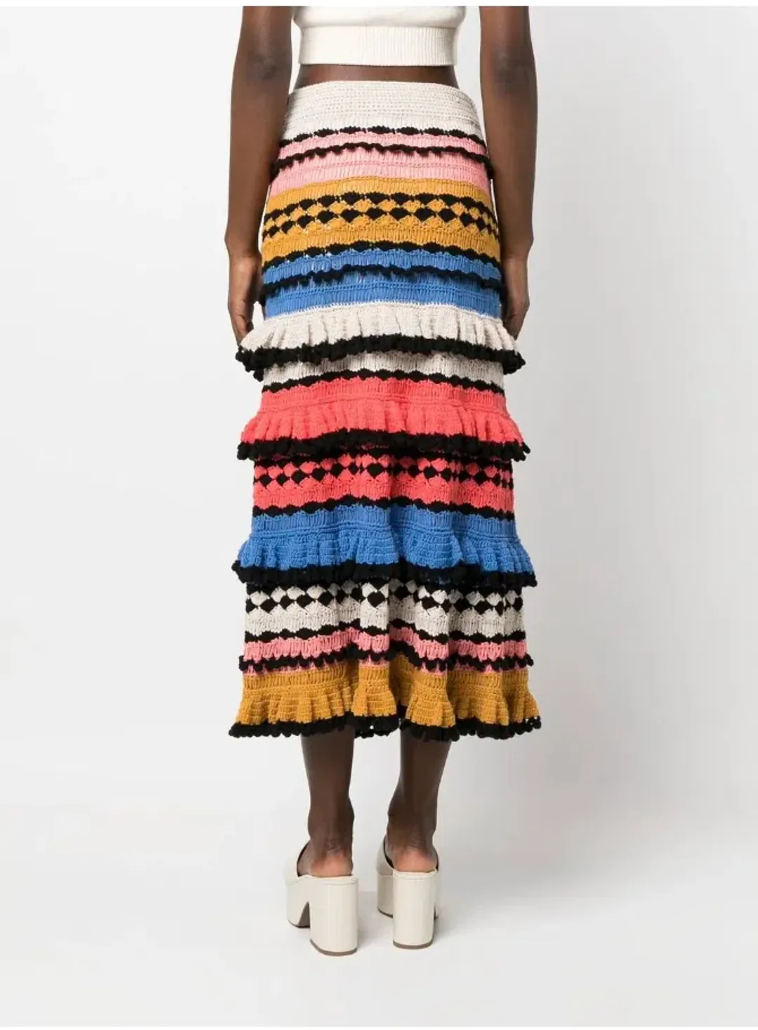 Zimmermann Tiggy Frilled Tiered Skirt Multi Size 8 for rent on The Volte - main image