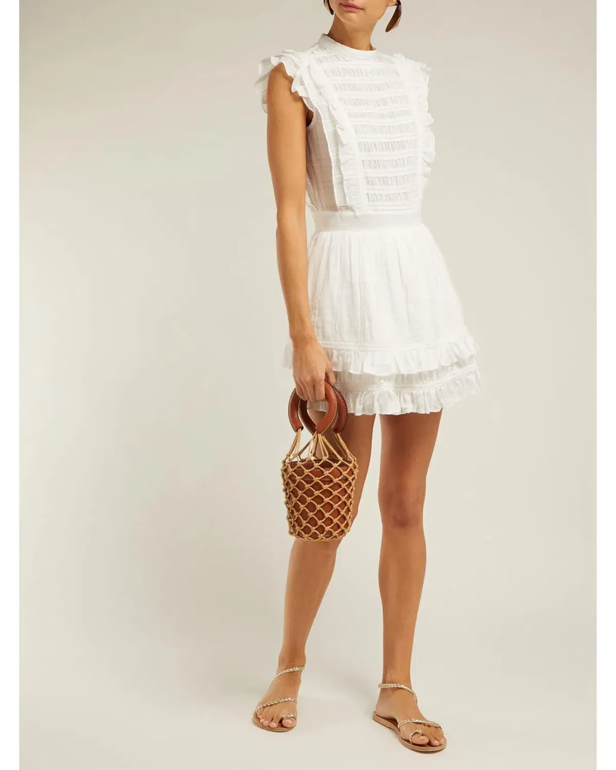 Sir The Label Aurelie Open Back Mini Dress White Size 1/Au 8  for rent on The Volte - main image