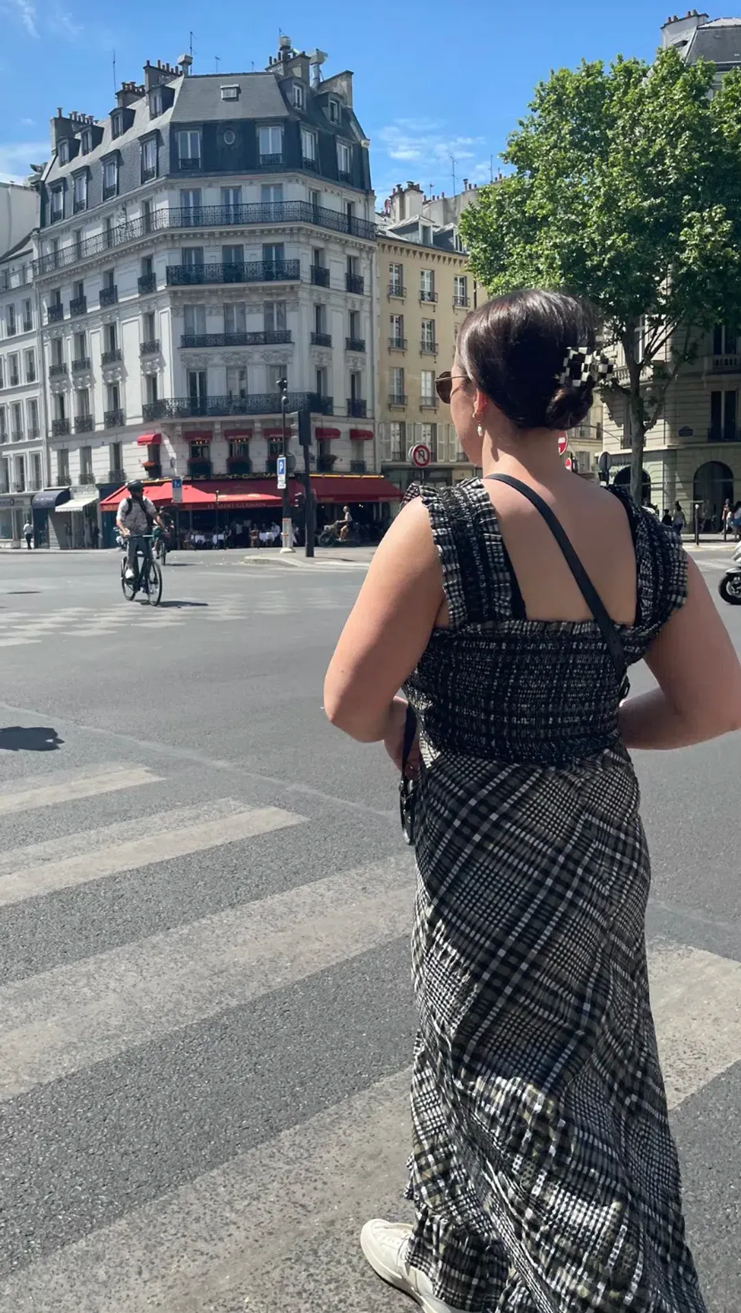 Ganni  Seersucker Check Maxi Dress Print Size 10  for rent on The Volte - main image