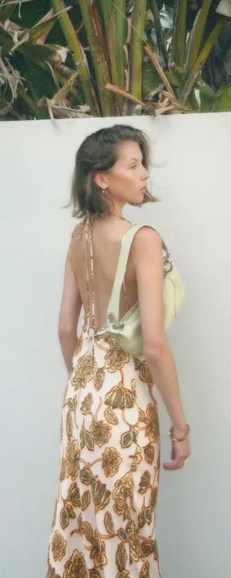 Hansen and Gretel Meadow Bias Backless Dress Peach Floral Size S / Au 8 for rent on The Volte - image 3