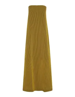 Camilla and Marc Izaro Strapless Maxi Column Dress in Brown/Gold Stripe Size 12 for rent on The Volte - image 5