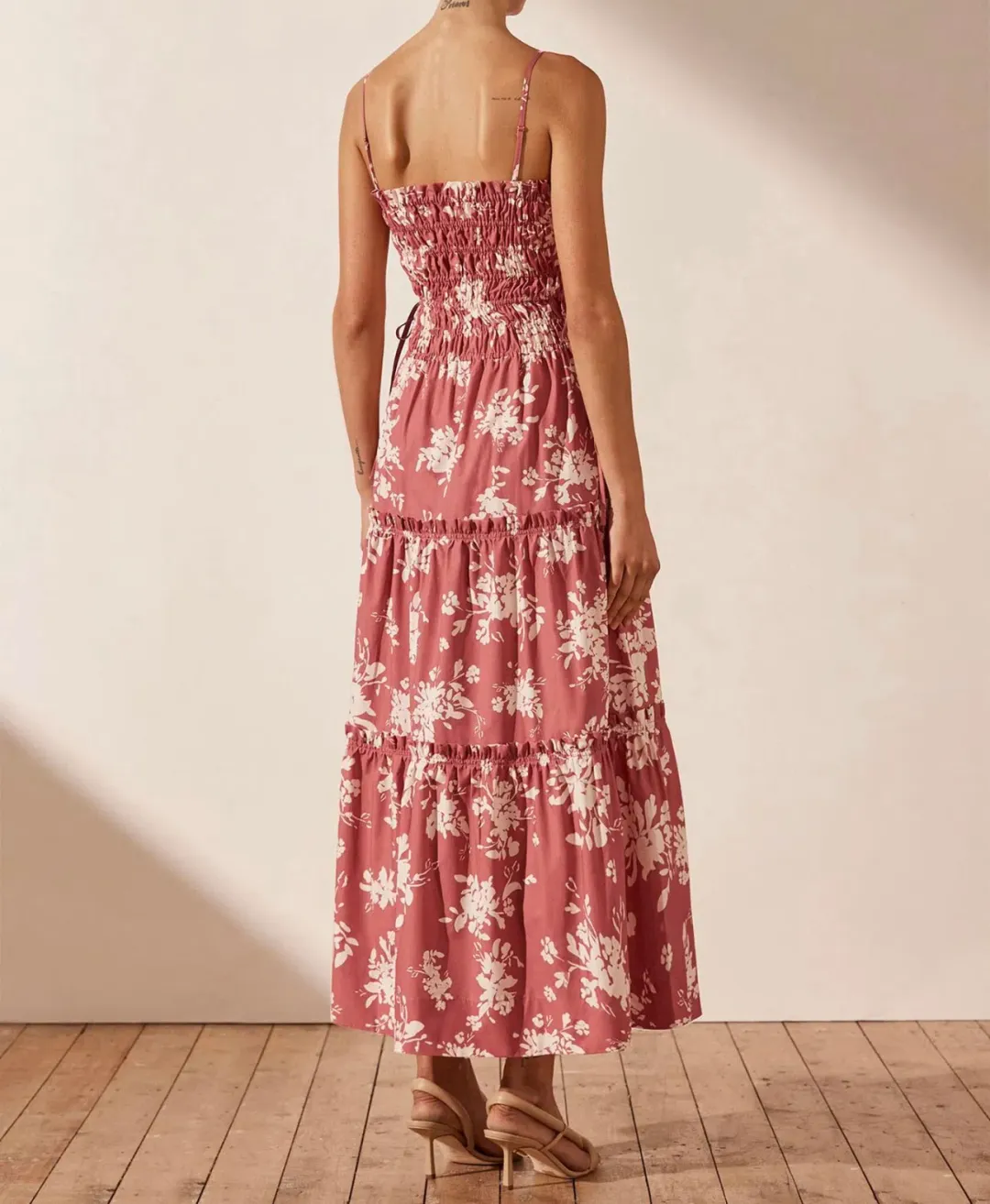 Shona Joy Cali Tiered Midi Dress Cali Print Size 8 for rent on The Volte - main image