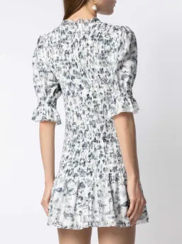 Sir the Label Dimitri Puff Sleeve Mini Dress in Dimitri Print Size 0 / AU 6 for rent on The Volte - image 3