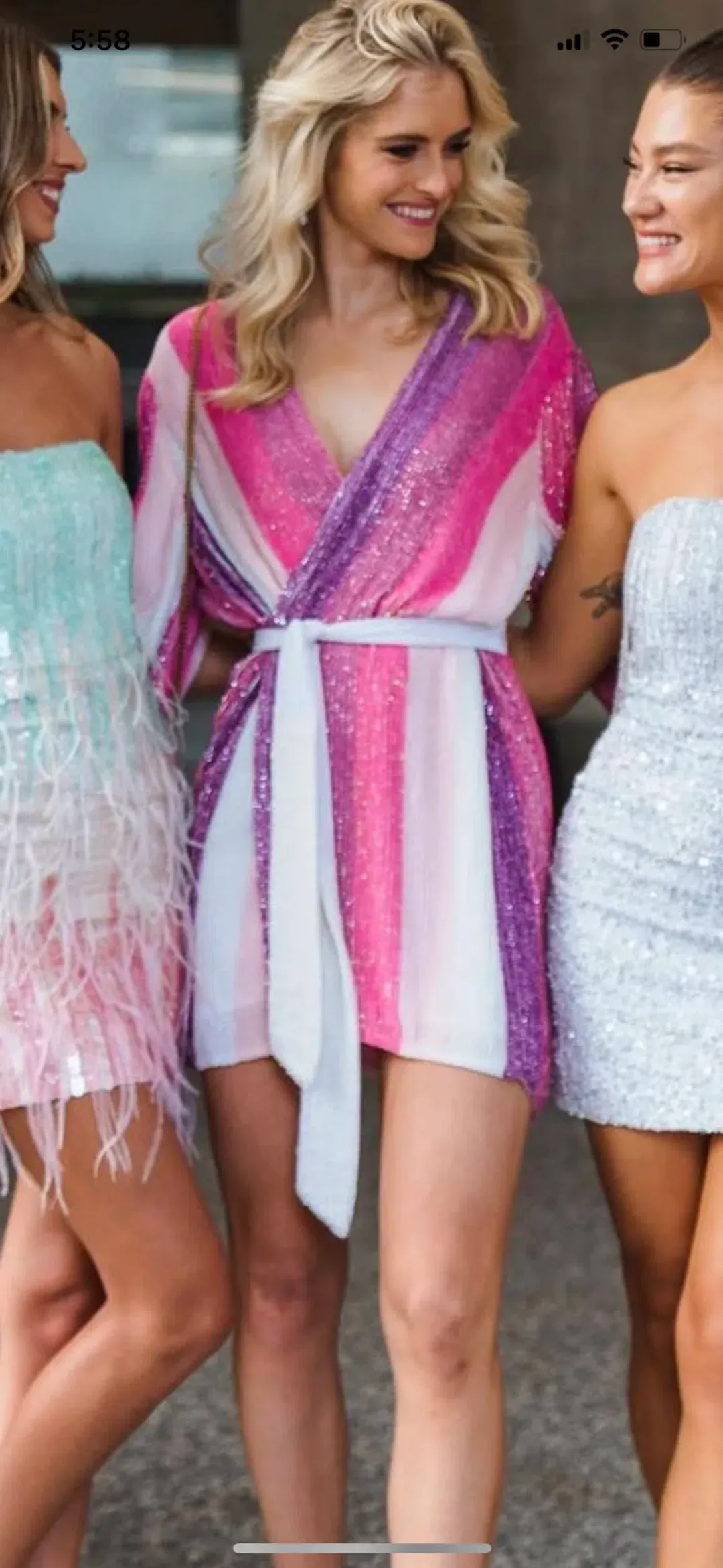 Retrofete Gabrielle Gown Dress Multi Sequin Size 8 for rent on The Volte - main image