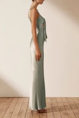Shona Joy La Lune Bow Tie Maxi Dress in Sage Size 6 for rent on The Volte - image 2