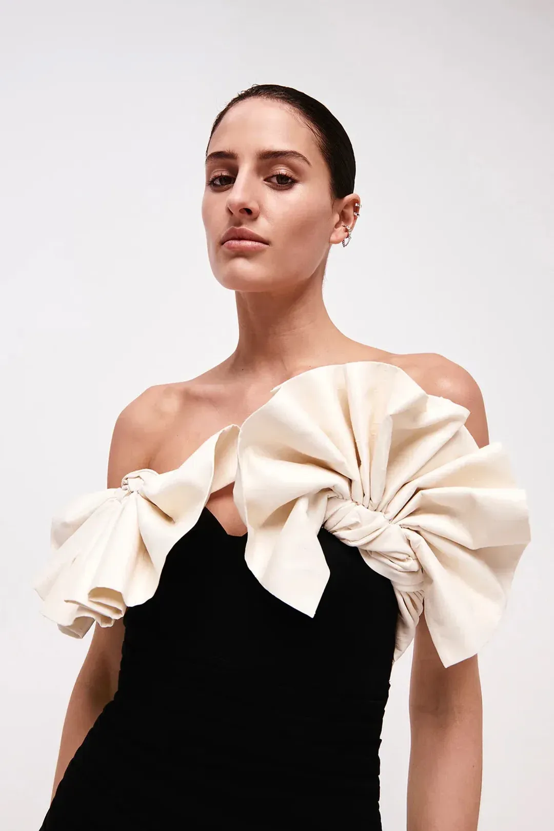 Rachel Gilbert Lavina Mini Dress Black/White Size AU 8 for rent on The Volte - main image