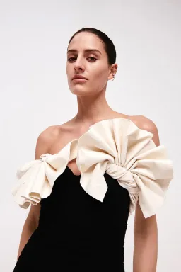 Rachel Gilbert Lavina Mini Dress Black/White Size AU 8 for rent on The Volte - image 3