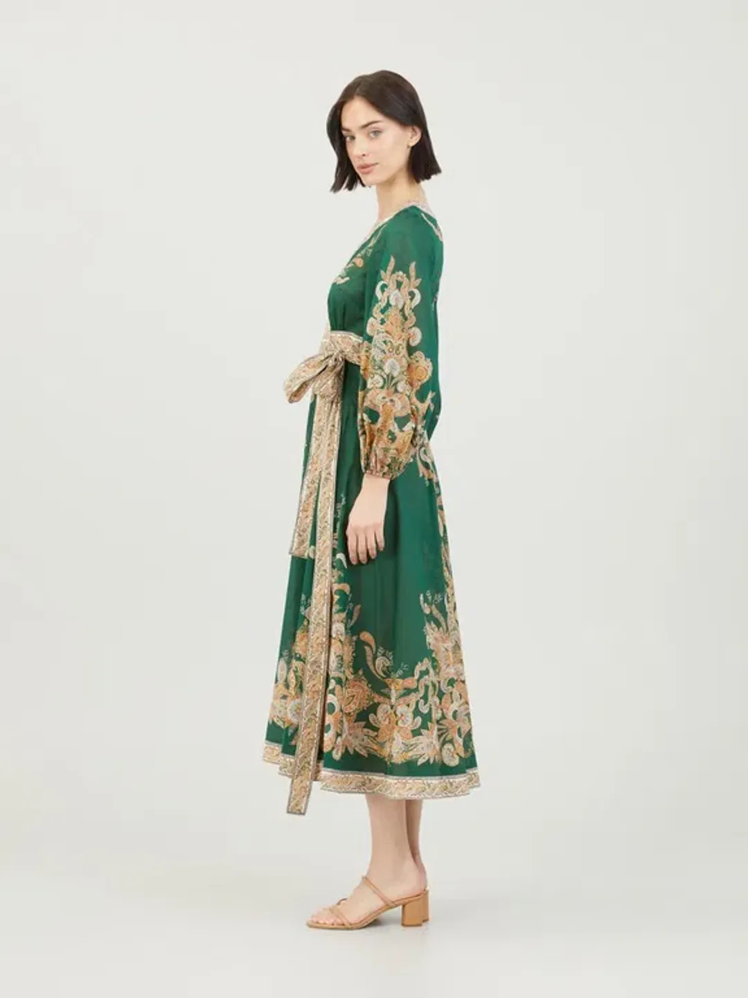 Zimmermann Devi Midi Wrap Green Size AU 4 / AU 16 for rent on The Volte - main image