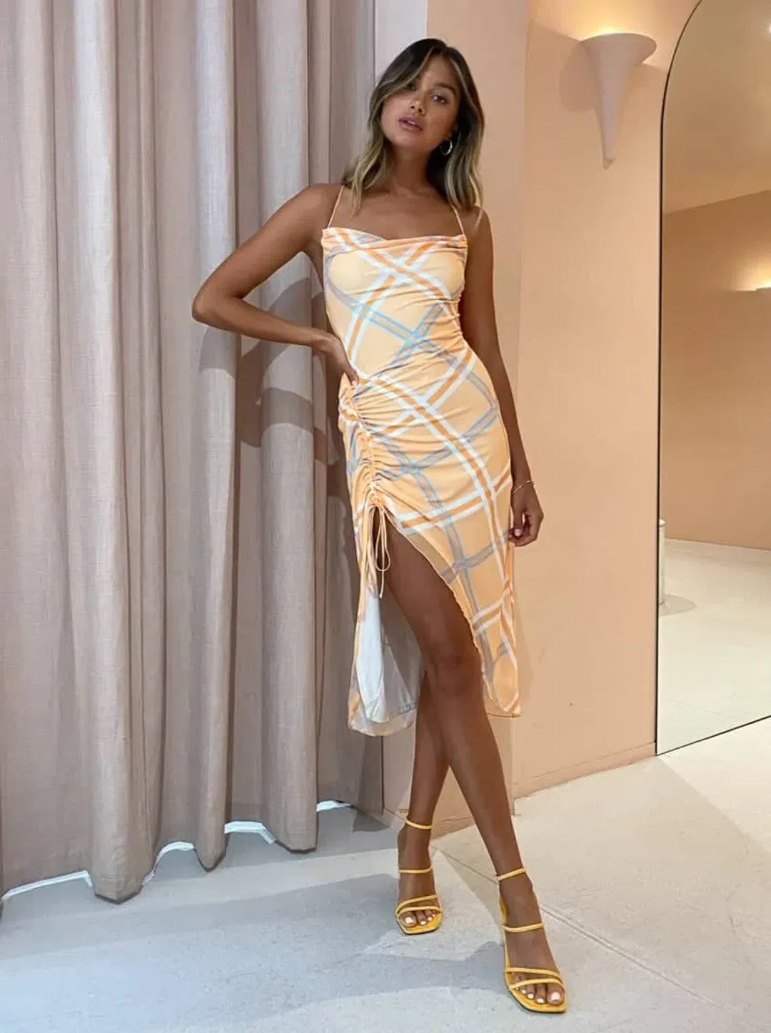 Hansen and Gretel Charliza Dress in Tangelo Size S / AU 8 for rent on The Volte - main image