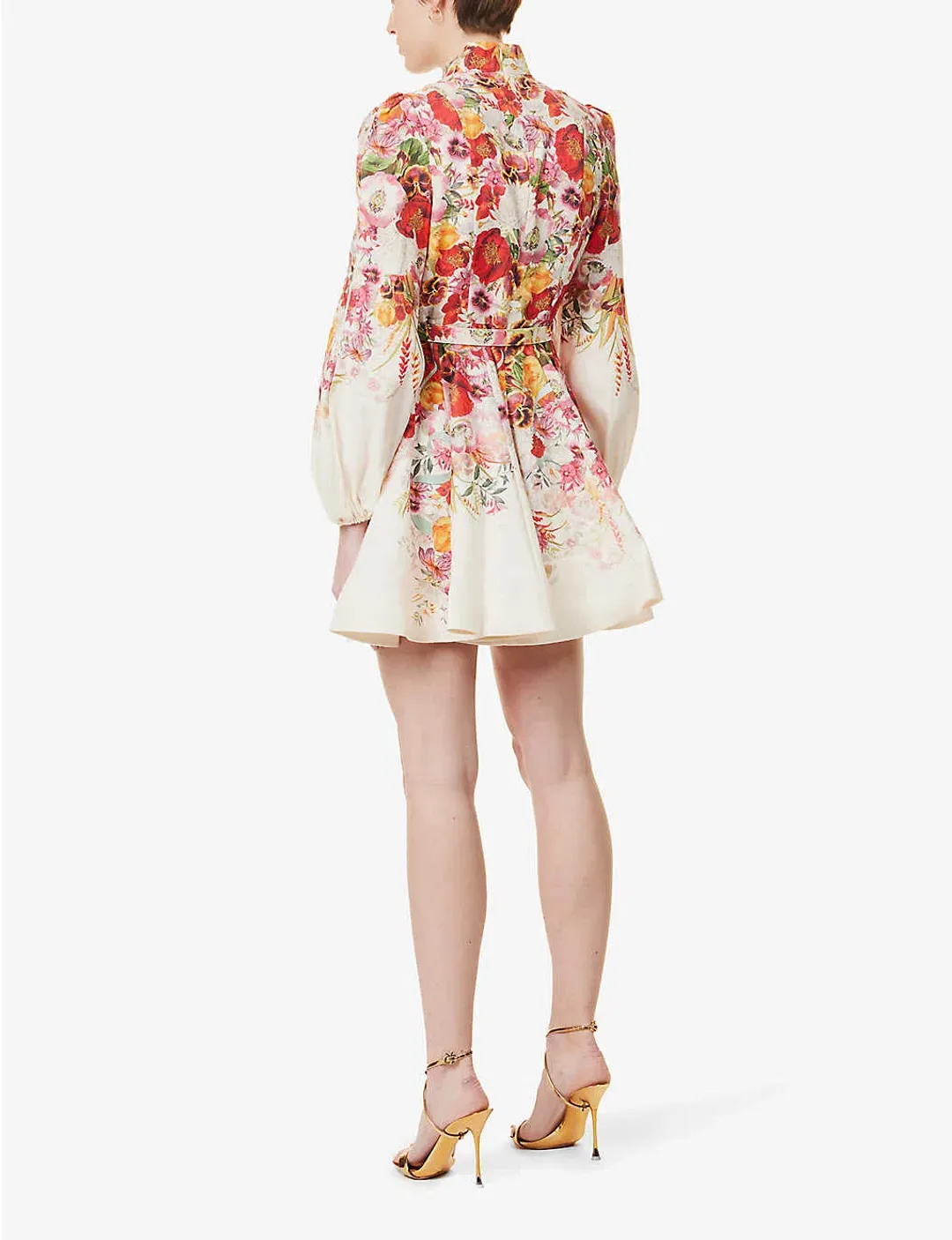 Zimmermann Wonderland Buttoned Mini Dress Floral Size 1 / AU 10 for rent on The Volte - main image