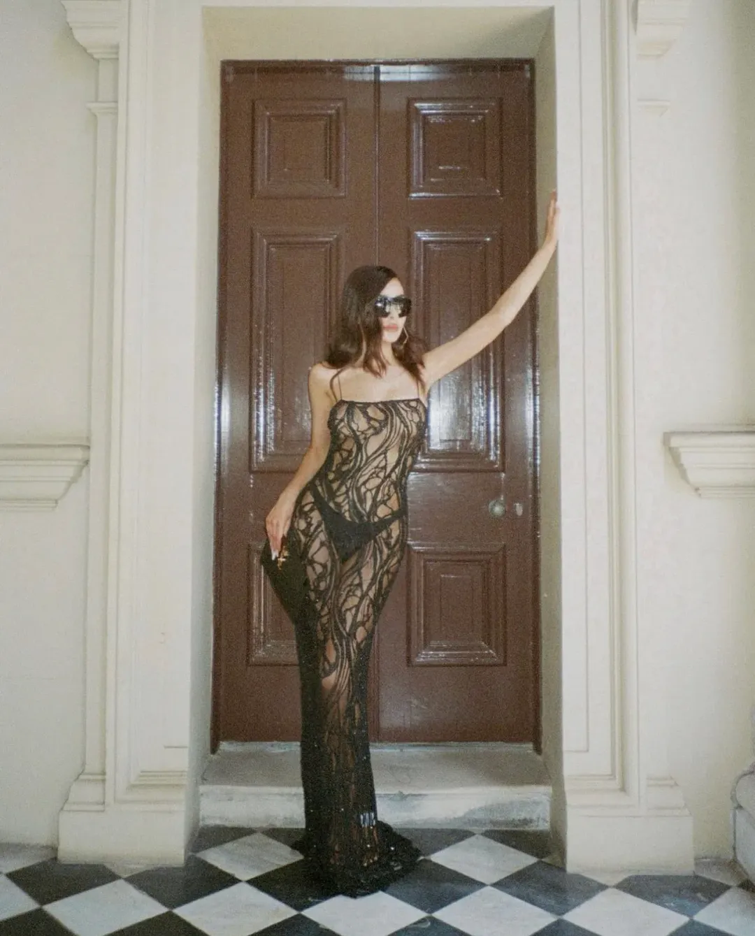 Retrofête Winnie Dress Beaded Maxi Black Size AU 6  for rent on The Volte - main image