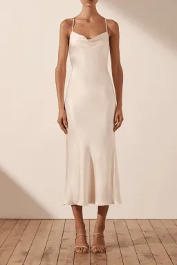 Shona Joy La Lune Backless Bias Midi Dress Cream Size 8 for rent on The Volte - image 1