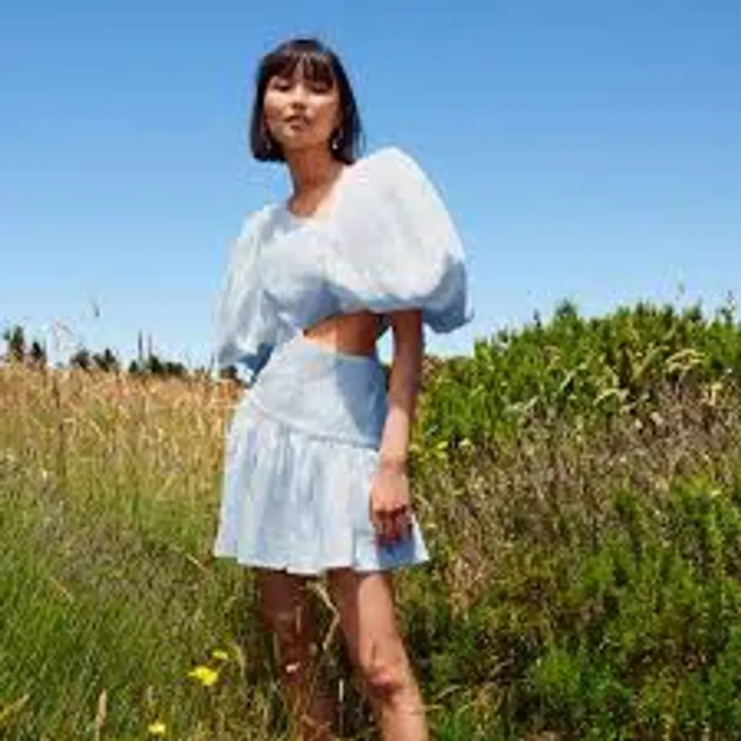 Aje Chateau Cut Out Mini Powder Blue Size 12 for rent on The Volte - main image