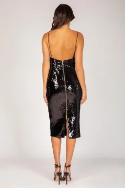 Bianca and Bridgett Leah Midi Dress Black Sequin Size 8 for rent on The Volte - image 4