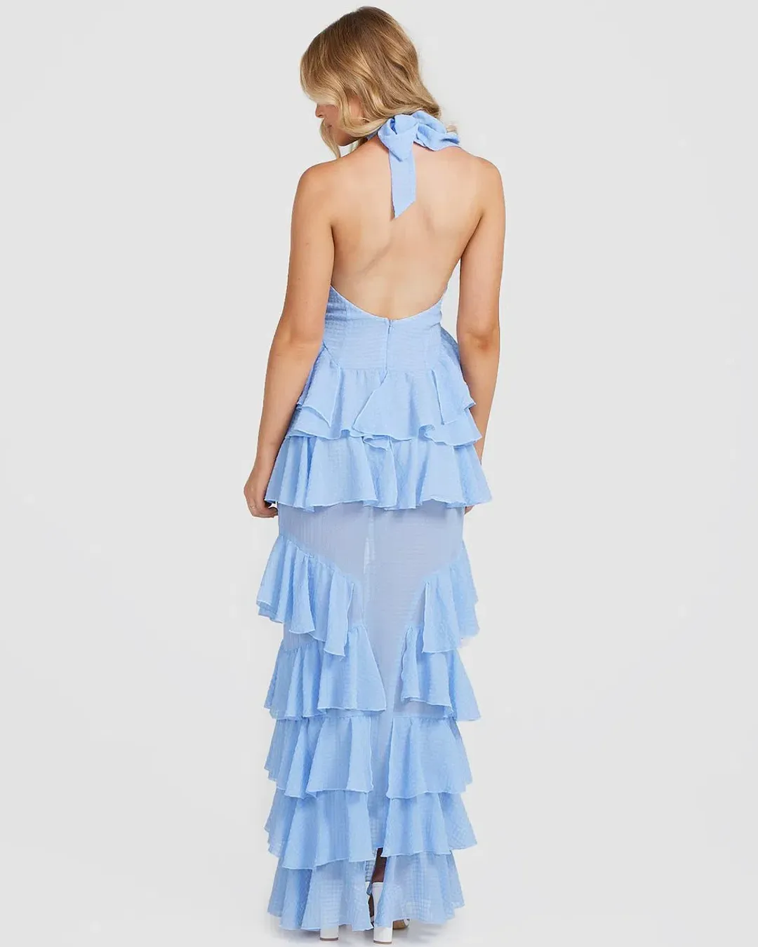 Derma Department Oscar Pale Blue Maxi Dress Size 8 for rent on The Volte - main image