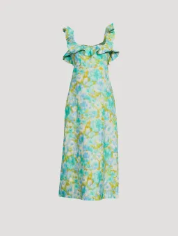 Zimmermann High Tide Open-Back Ruffled Floral-Print Linen Midi Dress Size 2 / Au 12 for rent on The Volte - image 4