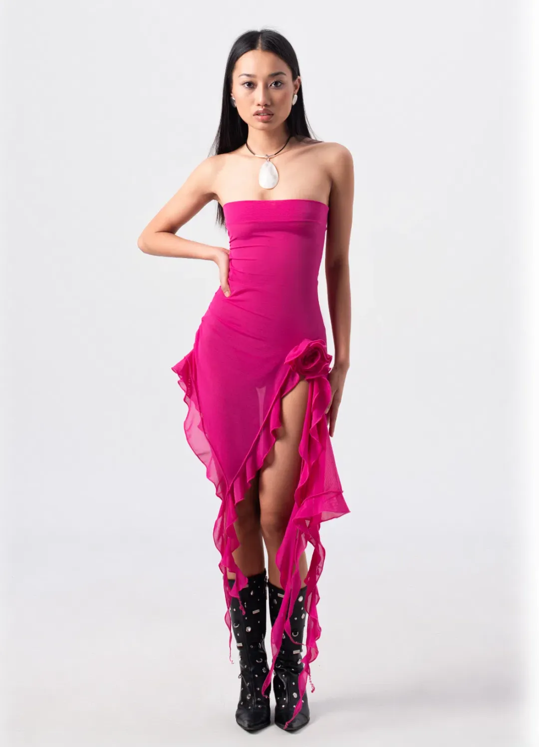 Fanci Club The Crime Dress Hot Pink Size XS/Au 6 for rent on The Volte - main image