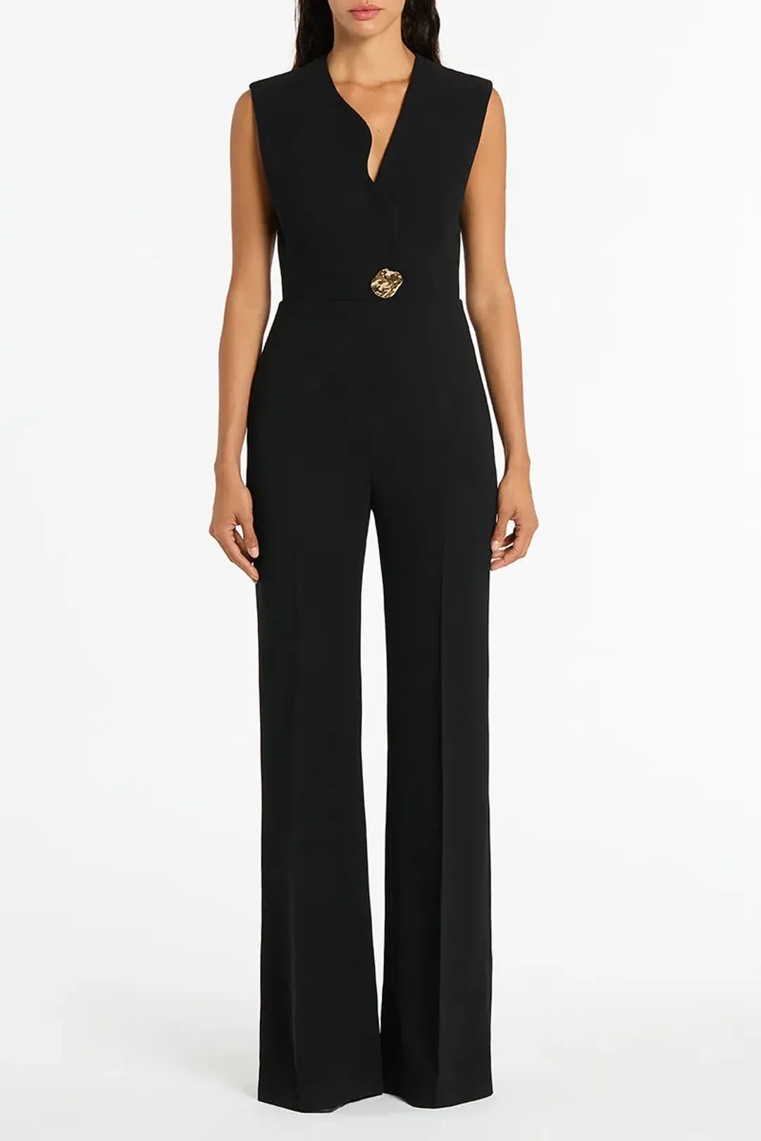 Carla Zampatti Black Crepe Scalloped Jumpsuit Size S/AU 6 for rent on The Volte - main image