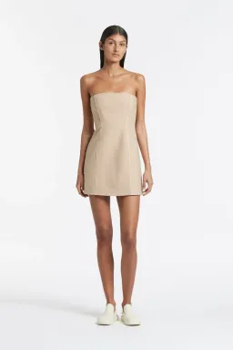 Sir the Label Monte Strapless Mini Dress Tan Size 3 / AU 12 for rent on The Volte - image 1