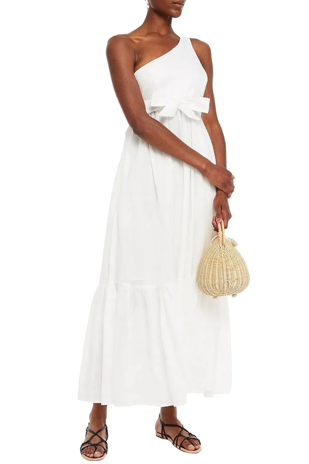 Zimmermann Juliette One Shoulder White Maxi Dress White Size 0 /AU 6 for rent on The Volte - main image