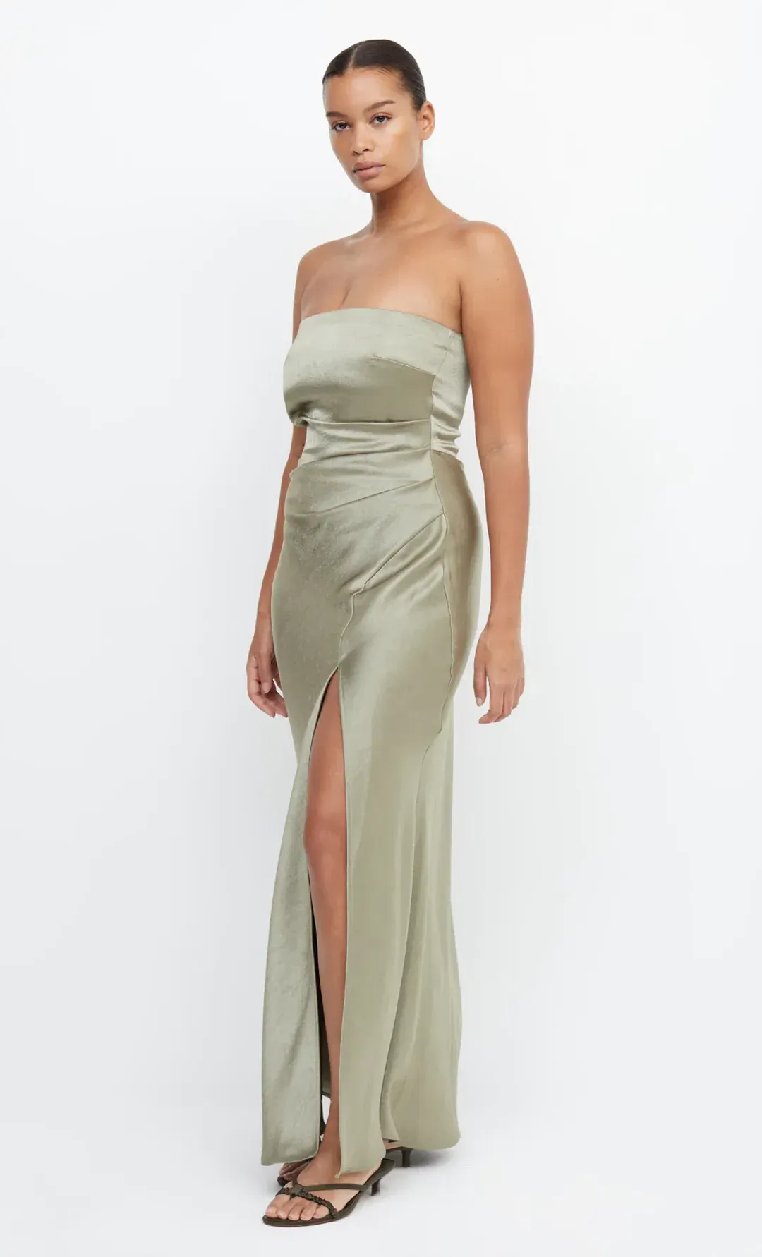 Bec & Bridge The Dreamer Strapless Maxi Dress Sage Green Size 12 / L for rent on The Volte - main image