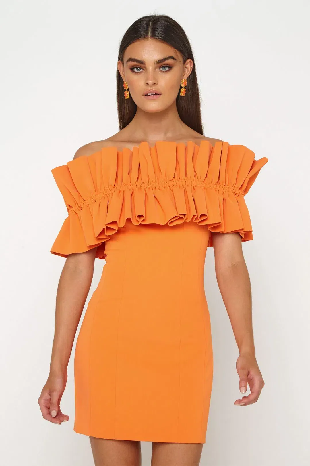 Mossman The Curious Mini Dress Orange Size 10 for rent on The Volte - main image