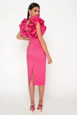 Mossman The Tea Party Midi Dress Pink Size 10 for rent on The Volte - image 3