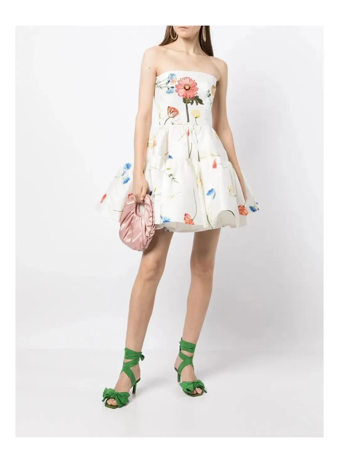 Leo Lin The Fields Embroidered Bustier Mini Dress White Size 8 for rent on The Volte - main image