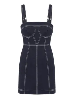 Alice McCall Supernova  Denim Mini Dress Indigo Size 6  for rent on The Volte - image 3