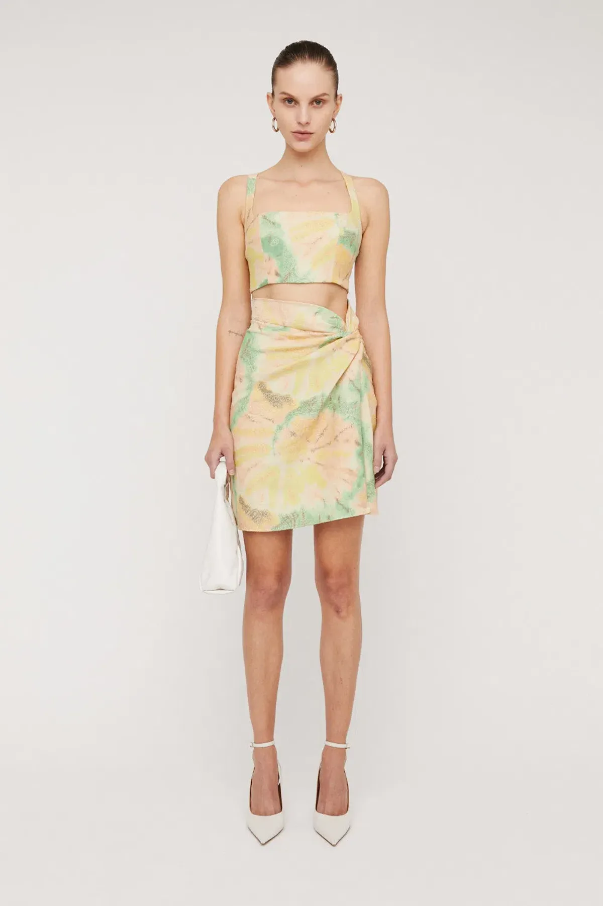 Scanlan Theodore Floral Tie Dye Bralette & Skirt Set Print Size 8 / S for rent on The Volte - main image