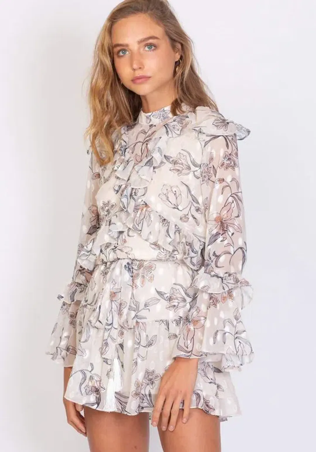  Three Of Something  Vintage Floral Winona Dress Floral Size 10 for rent on The Volte - main image