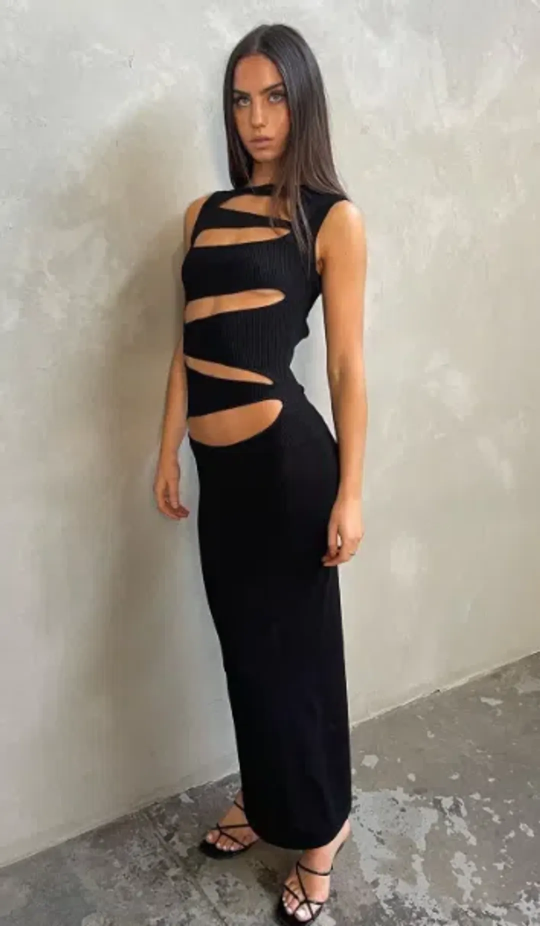 Christopher Esber Slashed Knit Dress Black Size S / Au 8 for rent on The Volte - main image