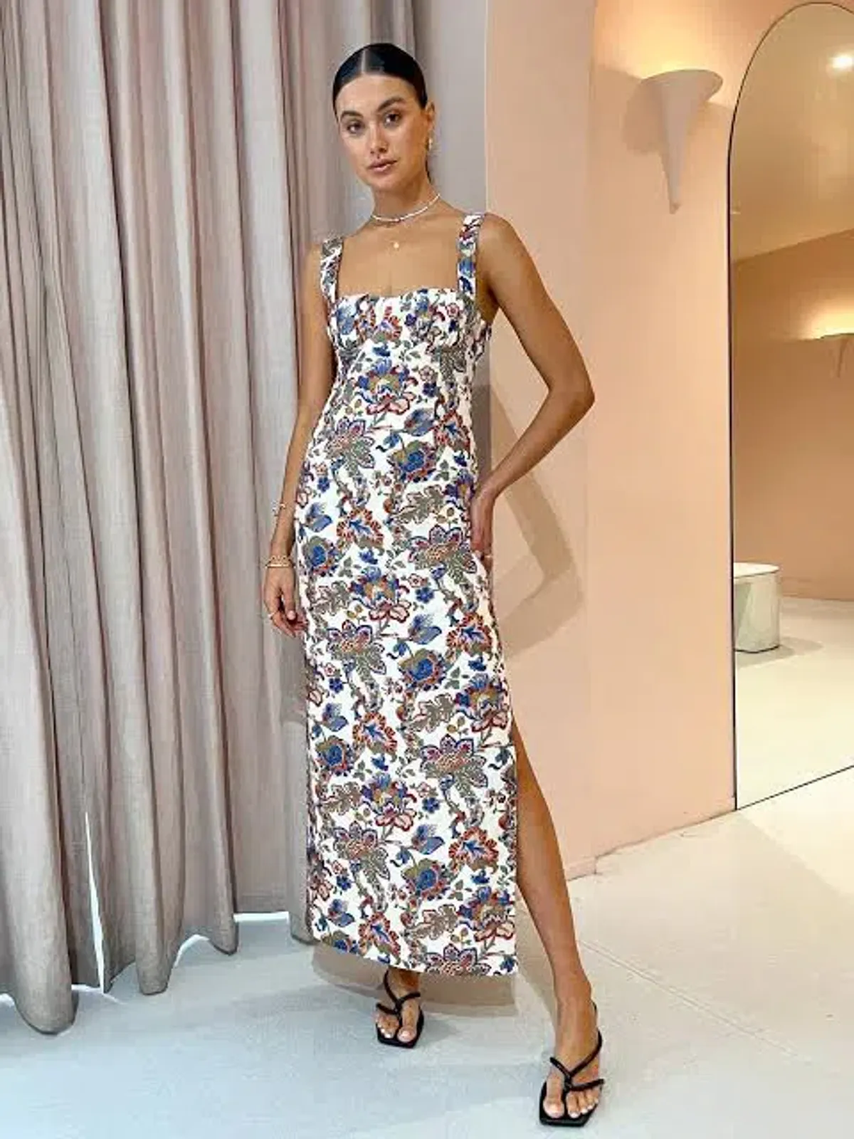 Sir The Label Bettina Midi Dress in Floral Size 2/ AU 10 for rent on The Volte - main image