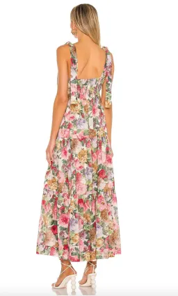 Zimmermann Mae Tie Shoulder Dress Rose Floral Size 2 / AU 12  for rent on The Volte - image 2
