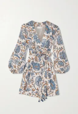 Zimmermann Vitali Wrap Mini Dress Floral Size 2 / Au 12 for rent on The Volte - image 2