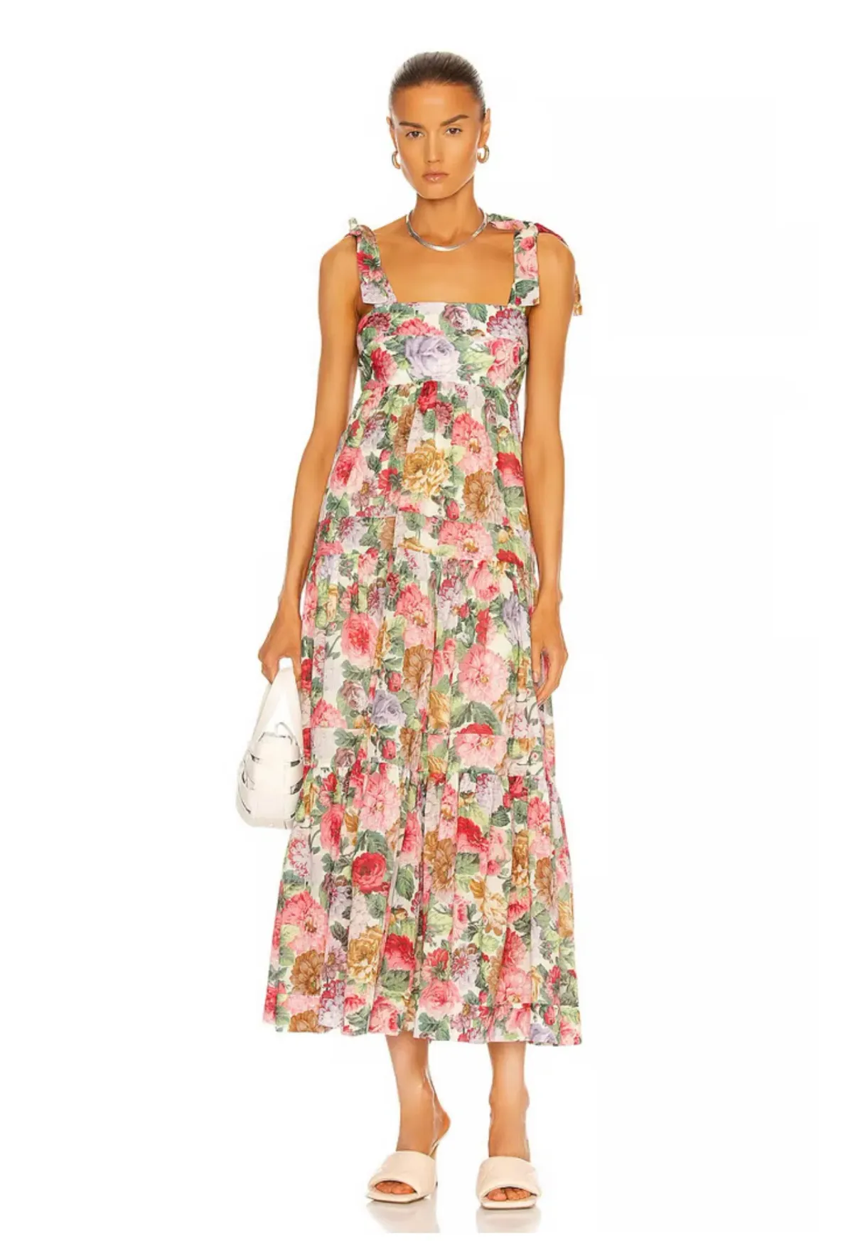 Zimmermann Mae Tie Shoulder Dress Floral Size 1 / Au 10 for rent on The Volte - main image