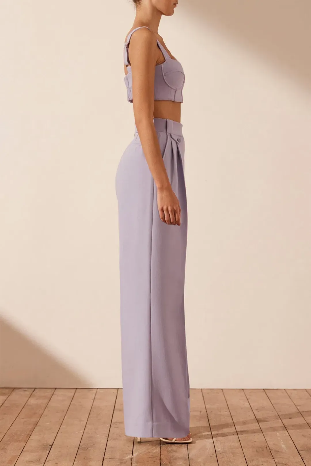 Shona Joy Irena Corded Bustier in Lavender Size 8 for rent on The Volte - main image