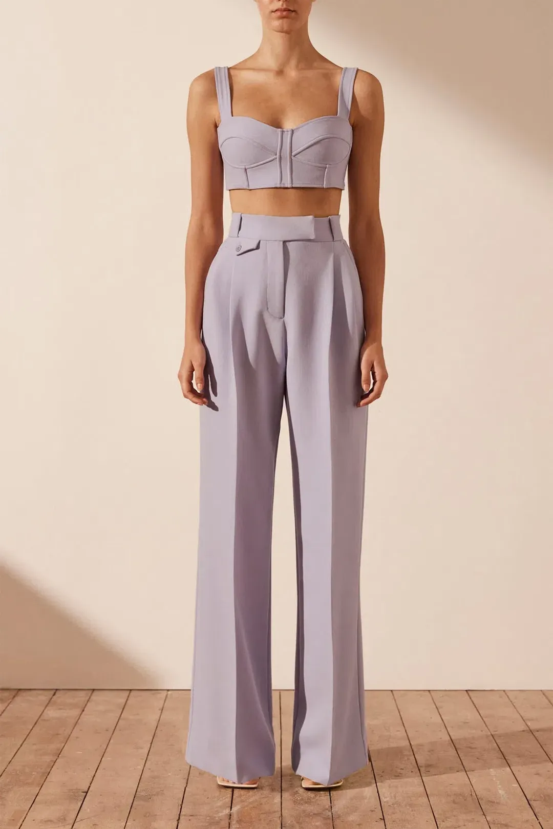 Shona Joy Irena Corded Bustier in Lavender Size 8 for rent on The Volte - main image