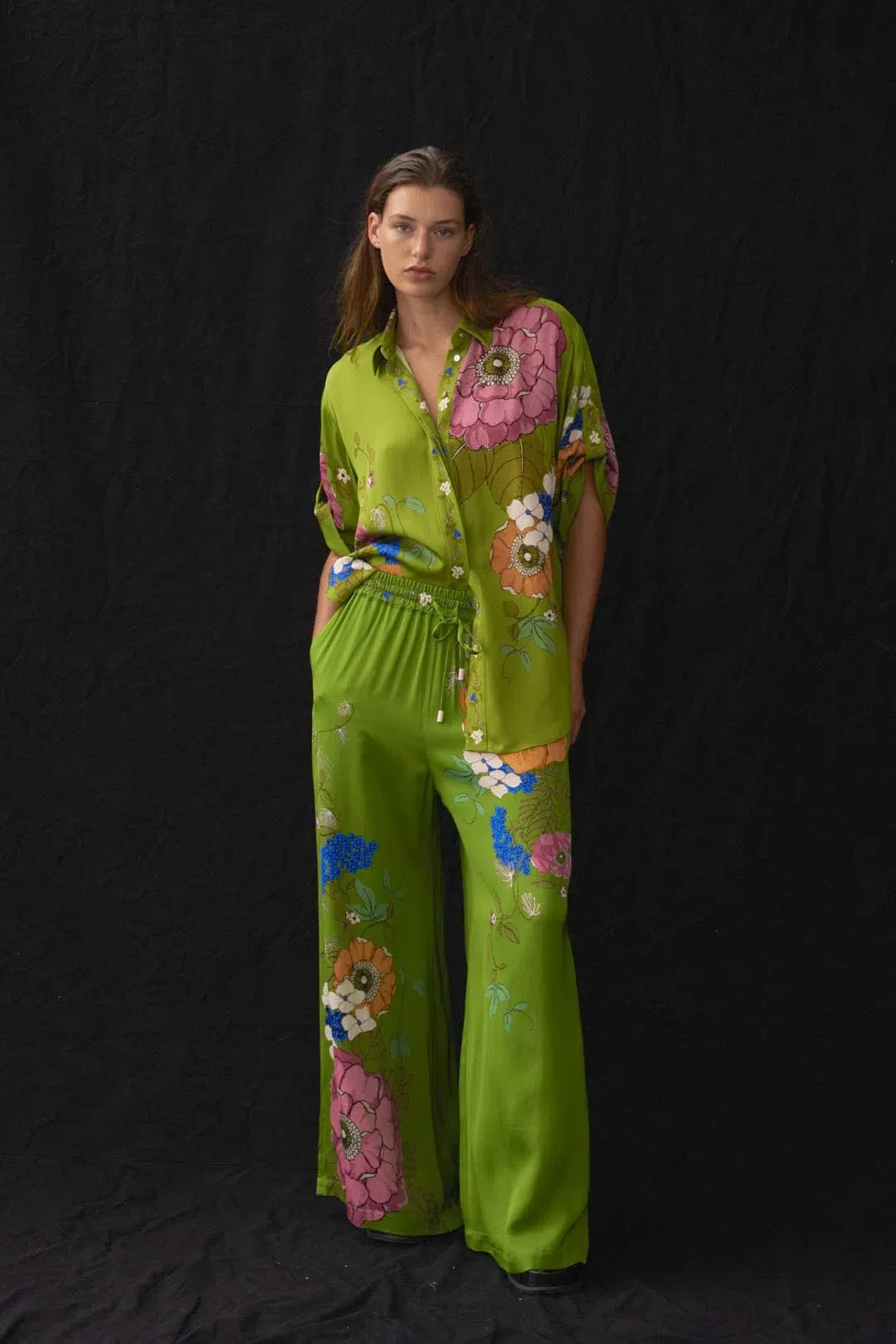 Alemais Olivia Shirt and Pant Set Floral Size 10  for rent on The Volte - main image