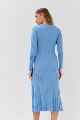 Sovere Recline Knit Dress In Azure size 8 for rent on The Volte - image 4