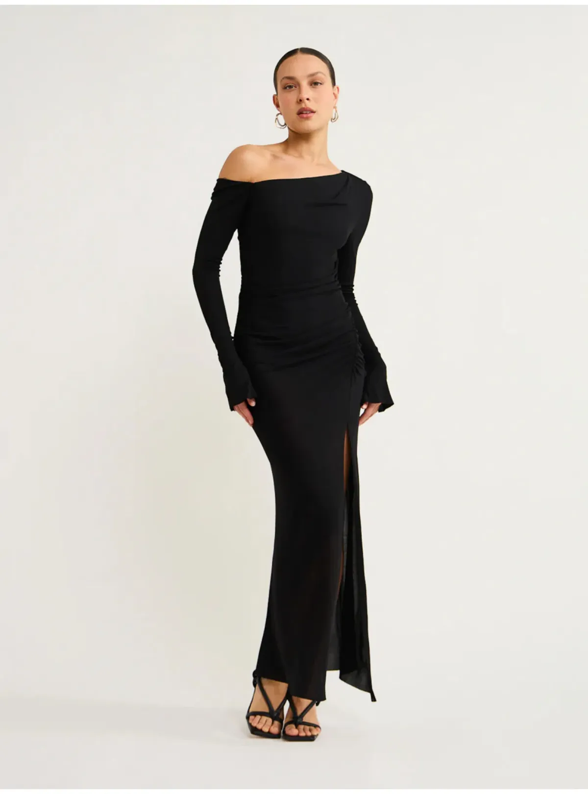 Bec & Bridge Monette Asym L/S Maxi Dress Black Size AU 8 for rent on The Volte - main image