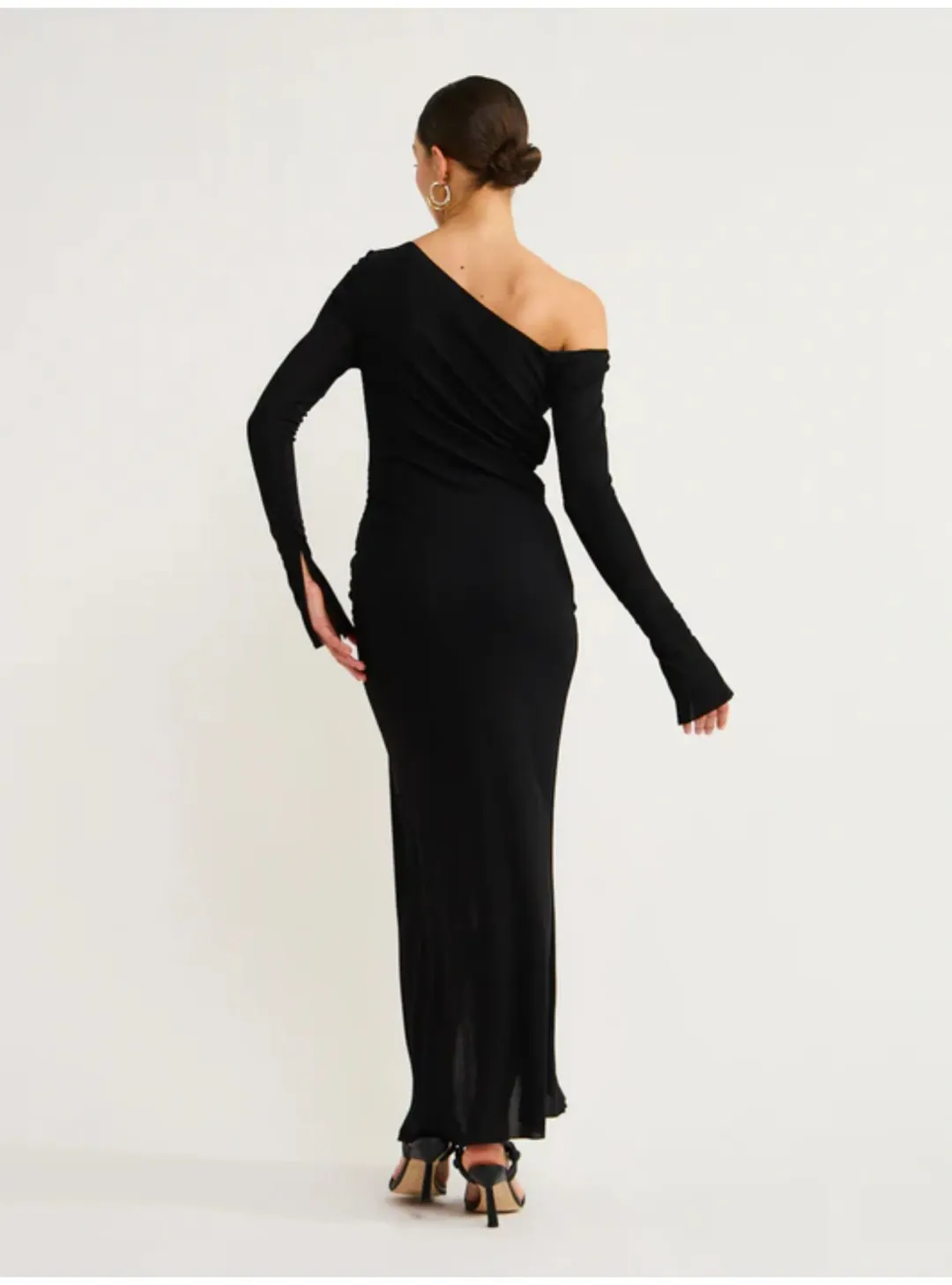 Bec & Bridge Monette Asym L/S Maxi Dress Black Size AU 8 for rent on The Volte - main image