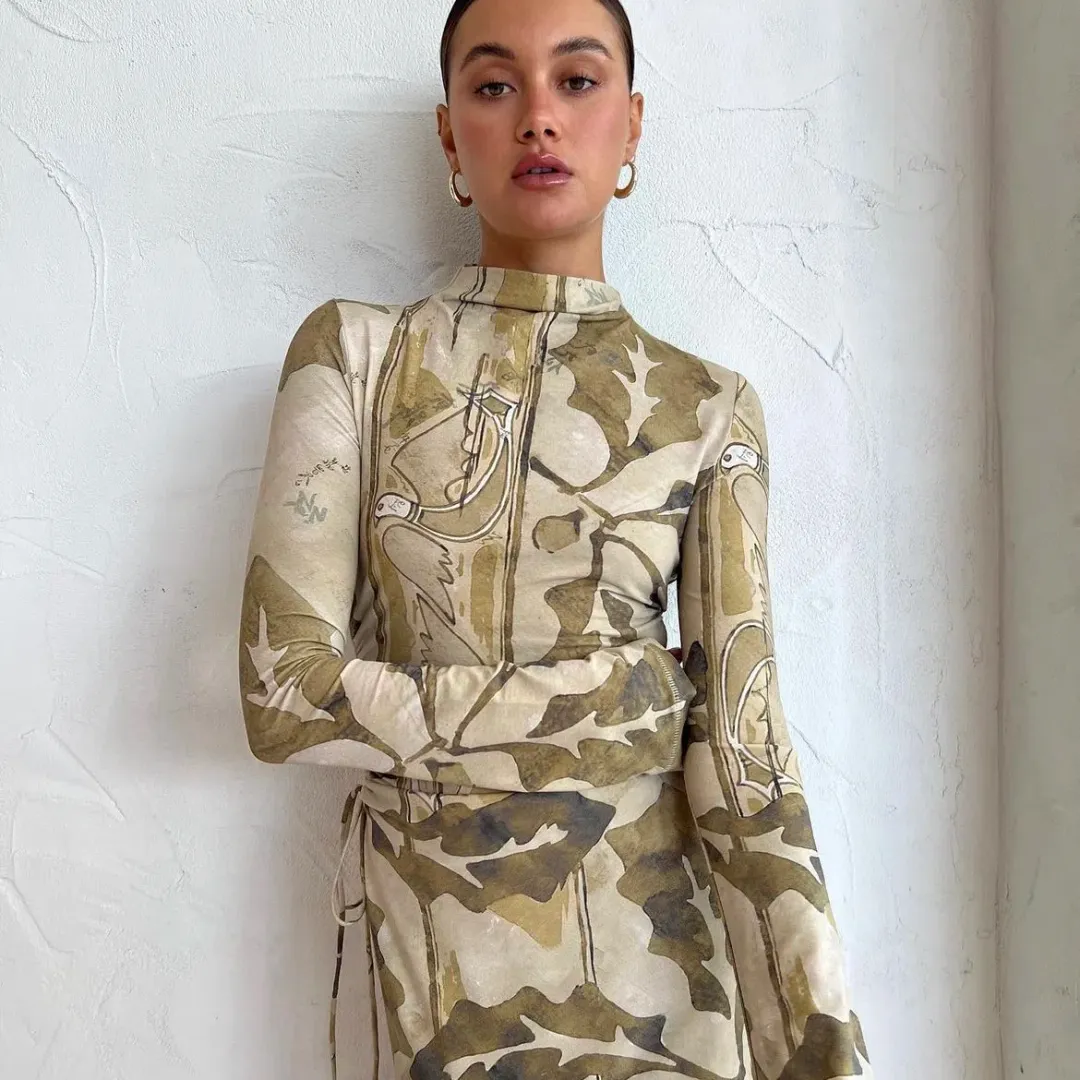 Camilla and Marc Kyha Midi Dress Print Size 6 for rent on The Volte - main image