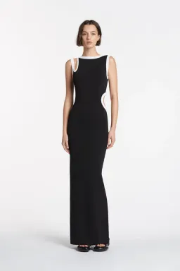 Sir the Label Evalina Cut Out Dress in Black/White  Size 0 / Au 6 for rent on The Volte - image 1