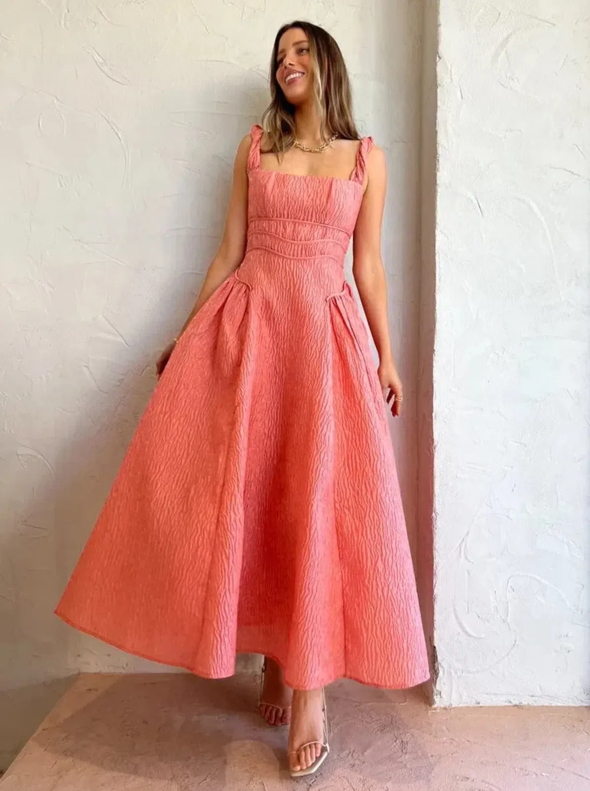 Rachel Gilbert Sophy Strap Dress in Pink Size 6 for rent on The Volte - main image